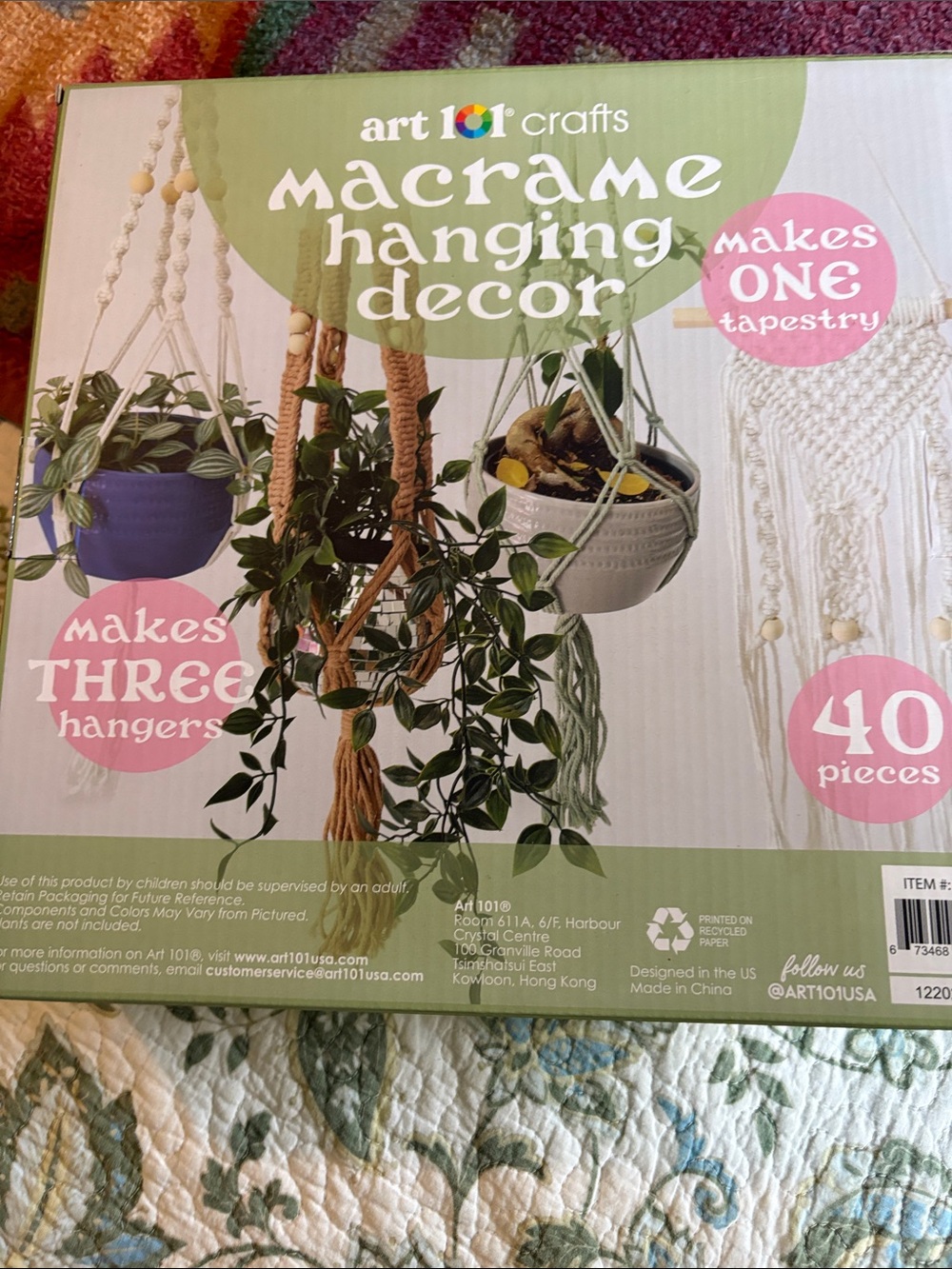 art 101 Crafts Macrame Hanging Decor Kit - Cream Macrame
